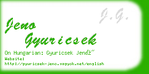 jeno gyuricsek business card